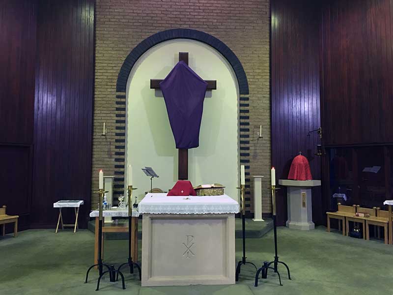 Picture of the front entrance and path to Our Lady & St. Werburgh Catholic Church