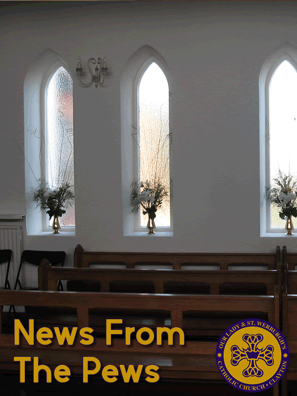 Picture of the pews at Our Blessed Lady and St. John The Baptist Catholic Church