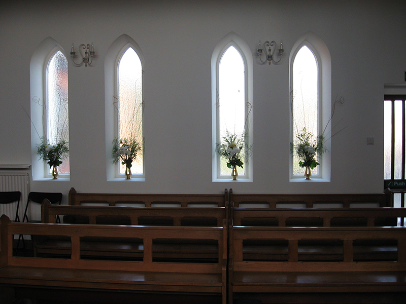 Our Blassed Lady and St. John The Baptist Church Windows and Pews